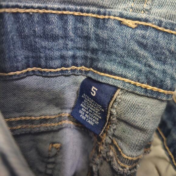 Blue Spice Women's Blue Bib Light Wash Distressed Overalls Jumpsuit Size 5 - Picture 8 of 8